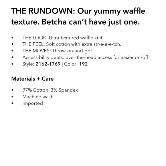 Aerie Long Sleeve Waffle Knit Tops - Cream and Brown - Picture 5 of 5